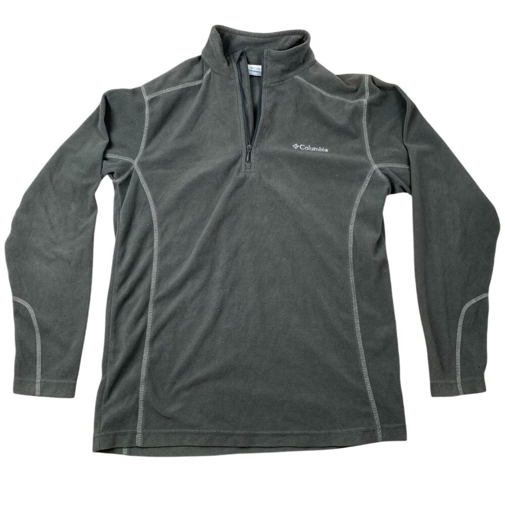 Columbia Men 1/4 Zip Fleece Pullover Small Gray Outdoor